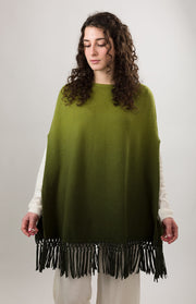 Poncho sfumato in cashmere