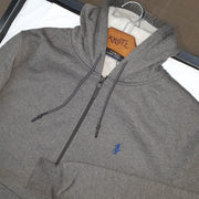 Felpa con Zip Grigio Antracite