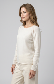 Maglia traforata cotone e cashmere