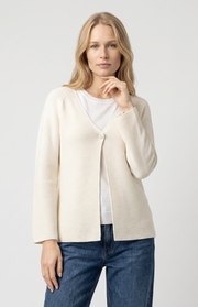 Cardigan scollo a V cotone e cashmere