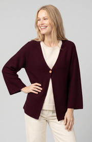 Cardigan scollo a V cotone e cashmere
