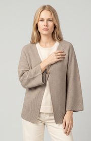 Cardigan scollo a V cotone e cashmere