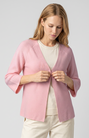Cardigan scollo a V cotone e cashmere
