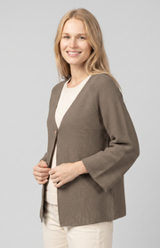 Cardigan scollo a V cotone e cashmere