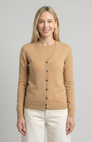 Cardigan scollo a V in cashmere