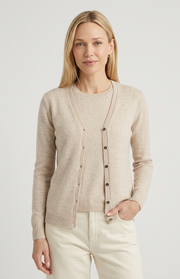 Cardigan scollo a V in cashmere