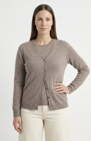Cardigan scollo a V in cashmere