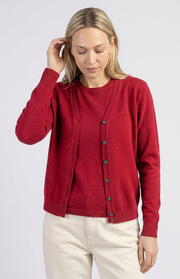 Cardigan scollo a V in cashmere