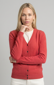 Cardigan scollo a V in cashmere