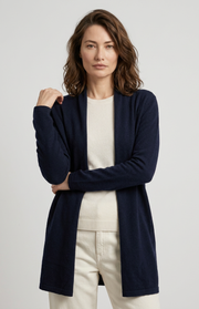Cardigan lungo aperto in cashmere
