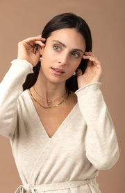 Cardigan in cashmere con cintura