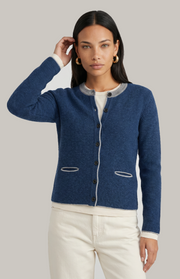 Giacca cardigan a contrasto