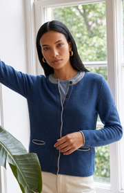 Giacca cardigan a contrasto
