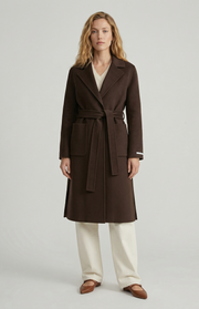Cappotto con cintura lana e cashmere