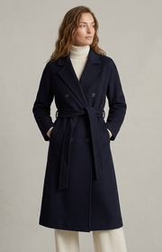 Cappotto doppiopetto con cintura