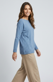 Maglione a barchetta con trecce