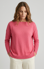 Maglione a barchetta con trecce