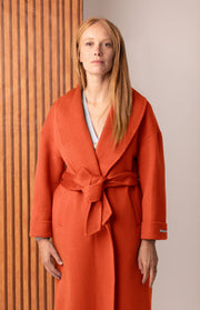 Cappotto lungo collo sciallato