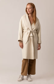 Cappotto lungo collo sciallato