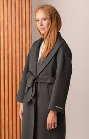 Cappotto lungo collo sciallato