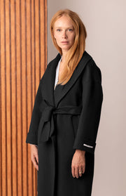 Cappotto lungo collo sciallato