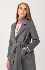 Cappotto con cintura lana e cashmere