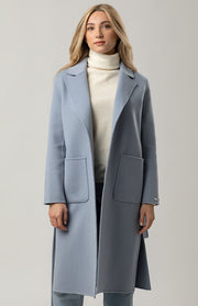 Cappotto con cintura lana e cashmere