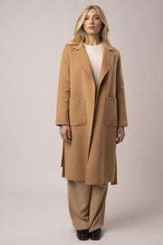 Cappotto con cintura lana e cashmere