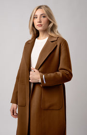 Cappotto con cintura lana e cashmere