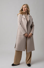 Cappotto con cintura lana e cashmere