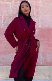 Cappotto doppiopetto con cintura