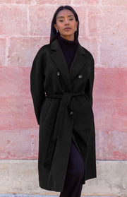 Cappotto doppiopetto con cintura