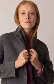 Giacca collo alto lana e cashmere