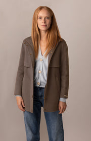 Giacca collo alto lana e cashmere