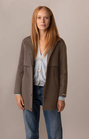 Giacca collo alto lana e cashmere
