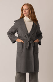 Cappotto lungo con cappuccio