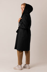 Cappotto lungo con cappuccio