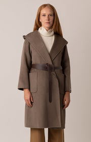Cappotto lungo con cappuccio