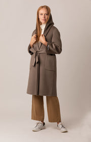 Cappotto lungo con cappuccio