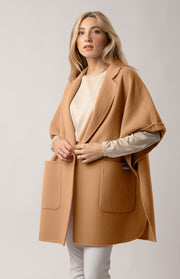 Cappotto mantella lana e cashmere