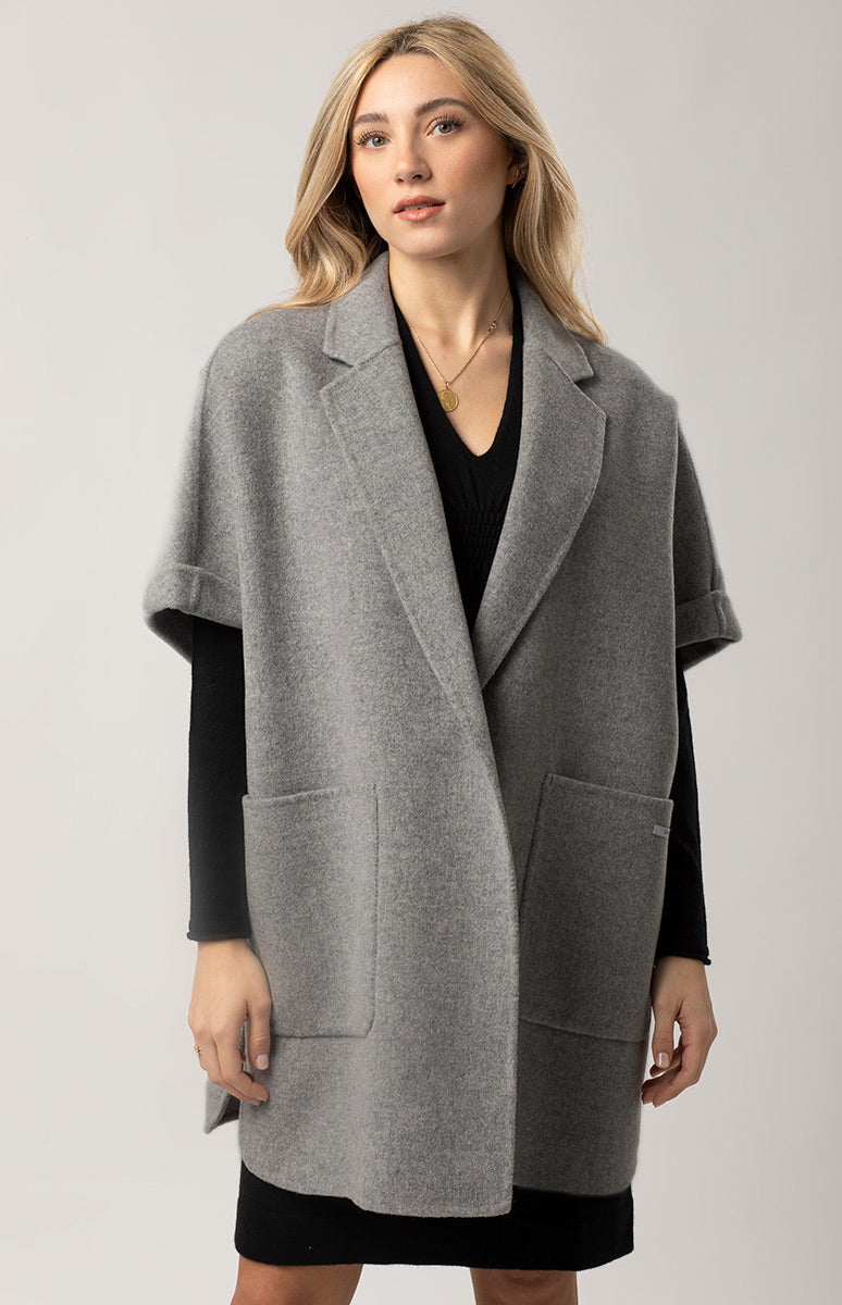 Cappotto mantella lana e cashmere