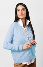 Cardigan intrecciato in cashmere