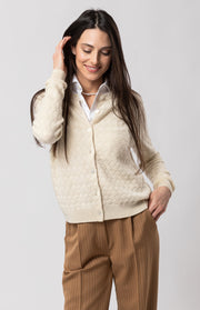 Cardigan intrecciato in cashmere