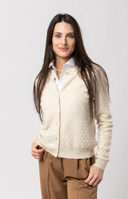Cardigan intrecciato in cashmere