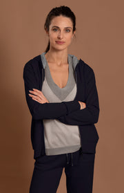 Felpa con cappuccio cotone e cashmere
