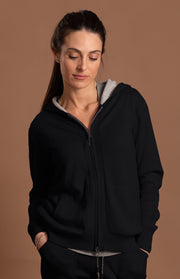 Felpa con cappuccio cotone e cashmere