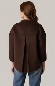 Giacca asimmetrica lana e cashmere