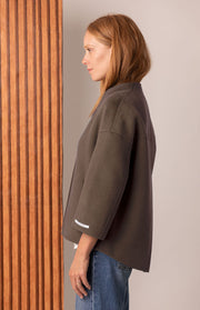 Giacca asimmetrica lana e cashmere