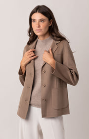 Blazer con pinces lana e cashmere