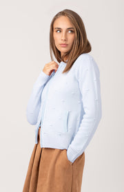 Bomber in cashmere a pois